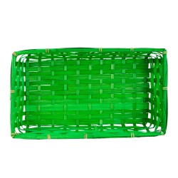 Corbeille rectangulaire en bambou vert