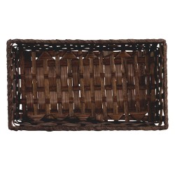 Corbeille bambou rectangulaire chocolat