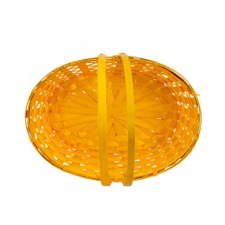 Panier bambou ovale jaune bouton d'or