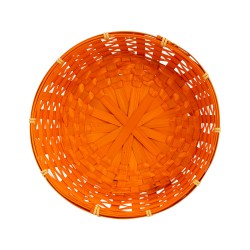 Corbeille ronde en bambou orange