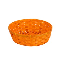 Corbeille ronde en bambou orange