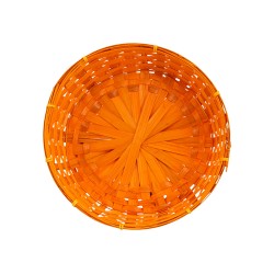 Corbeille ronde en bambou orange