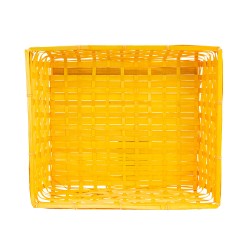 Corbeille rectangulaire en bambou jaune bouton