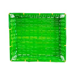 Corbeille rectangulaire en bambou vert
