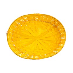 Corbeille ovale en bambou jaune bouton d'or
