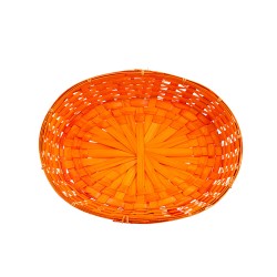 Corbeille ovale en bambou orange