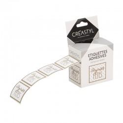 Rouleau de 500 etiquettes Joyeuses Fetes