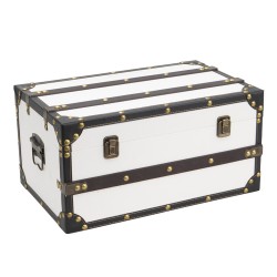 Coffret rectangulaire simili blanc et bois