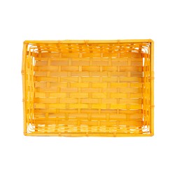 Corbeille rectangulaire en bambou jaune bouton d'or