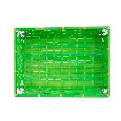 Corbeille rectangulaire en bambou vert