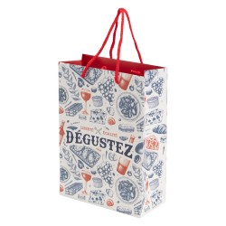 Sac carton Degustez avec cordellettes blanches