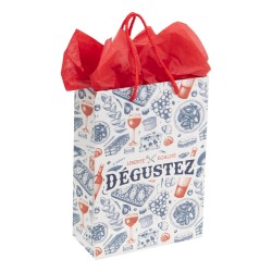 Sac carton Degustez avec cordellettes blanches