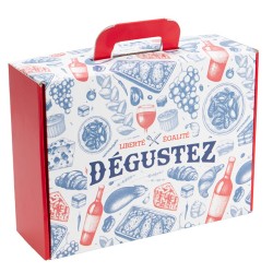 Valisette rectangulaire carton Degustez 23.2x17.7x9.3 