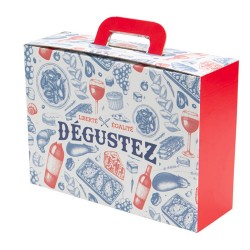 Valisette rectangulaire carton Degustez 32,7x21x11,5