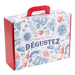 Valisette rectangulaire carton Degustez 34,5x26x11,5