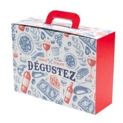 Valisette rectangulaire carton Degustez 34,5x26x11,5