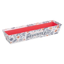 Corbeille rectangulaire carton Degustez 43x12x8