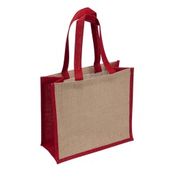 Sac jute naturel et rouge