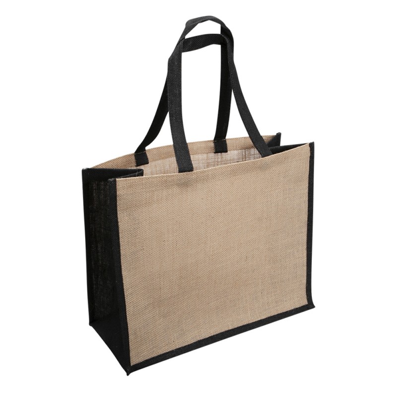 Sac jute naturel et noir