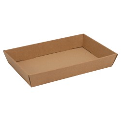 Corbeille en carton rectangulaire coloris kraft