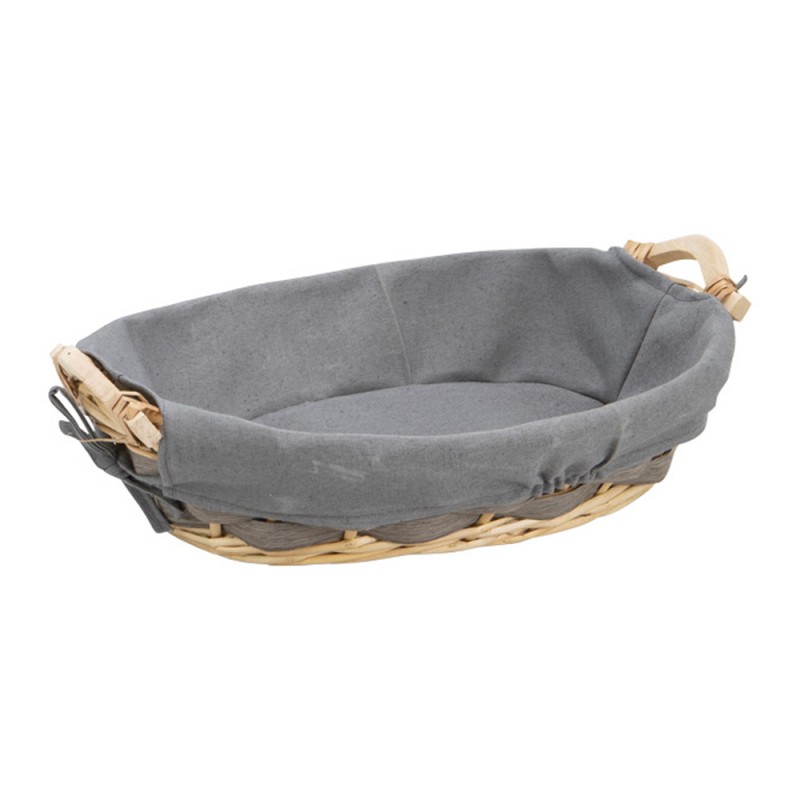 Corbeille ovale Osier gris Tissu gris