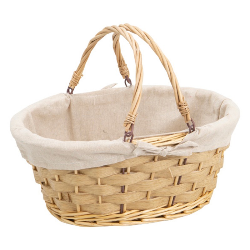 Panier ovale Osier naturel Tissu naturel