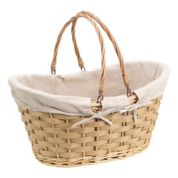 Panier ovale Osier naturel Tissu naturel