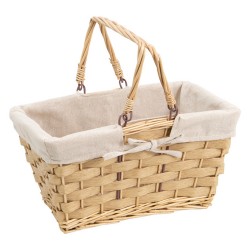 Panier rectangulaire Osier naturel Tissu naturel