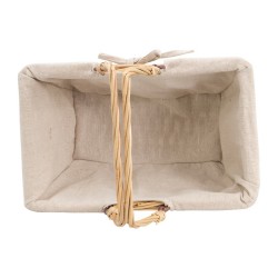 Panier rectangulaire Osier naturel Tissu naturel