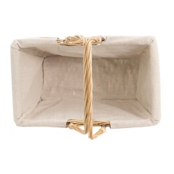 Panier rectangulaire Osier naturel Tissu naturel