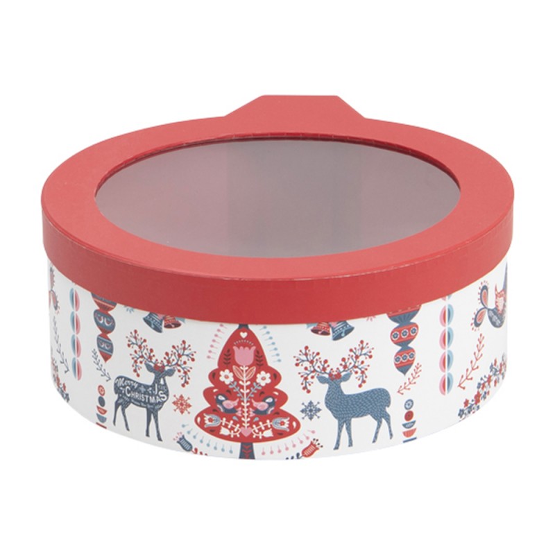 Boite boule de Noel carton Scandinave 25,5x28,8x10