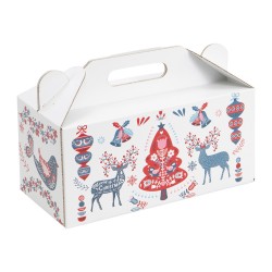 Box noel carton rectangulaire Scandinave 32x15x15