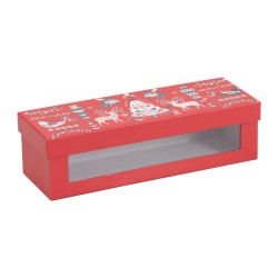 Boite noel carton rectangulaire Scandinave 26,5x9,5x7,5