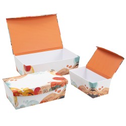 Set 3 boites carton motif Color