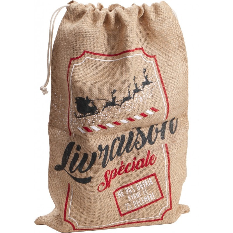 Sac hotte en jute 'Livraison speciale'