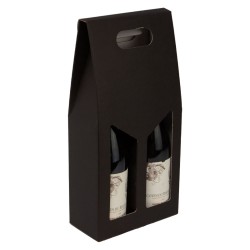 Etui carton coloris noir pour 2 bouteilles