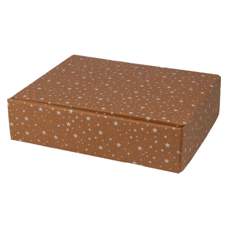 Coffret en carton motif etoiles pour 3 bouteilles