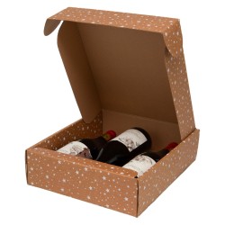 Coffret en carton motif etoiles pour 3 bouteilles