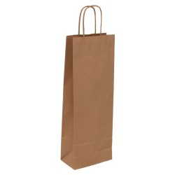 Sac bouteille carton rectangulaire kraft 1 bouteille