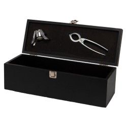 Coffret en bois pour champagne avec ses accessoires