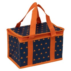 Sac isotherme coloris bleu et orange deco triangle