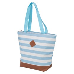 Sac isotherme 600D raye bleu et blanc 15L