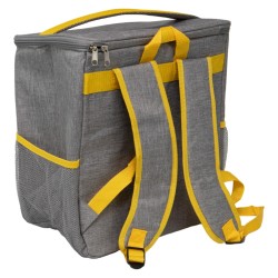 Sac a dos isotherme 300D gris et jaune 25L