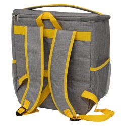 Sac a dos isotherme 300D gris et jaune 25L