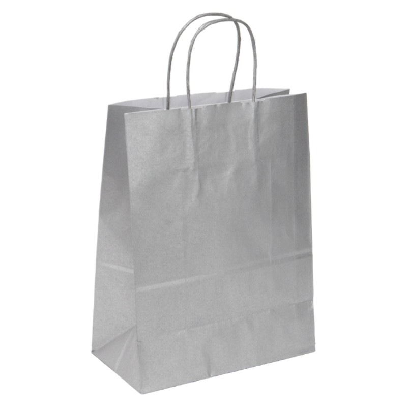 Sac papier kraft argent23x12x30