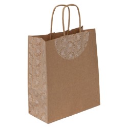 Sac papier kraft Fleurs 19x8x22