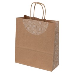 Sac papier kraft Fleurs 19x8x22