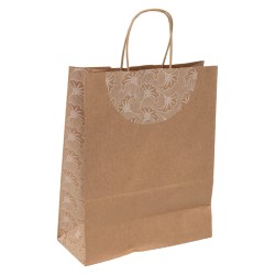 Sac papier kraft Fleurs 23x12x30