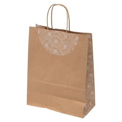 Sac papier kraft Fleurs 23x12x30