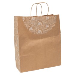 Sac papier kraft Fleurs 34x14x39.5